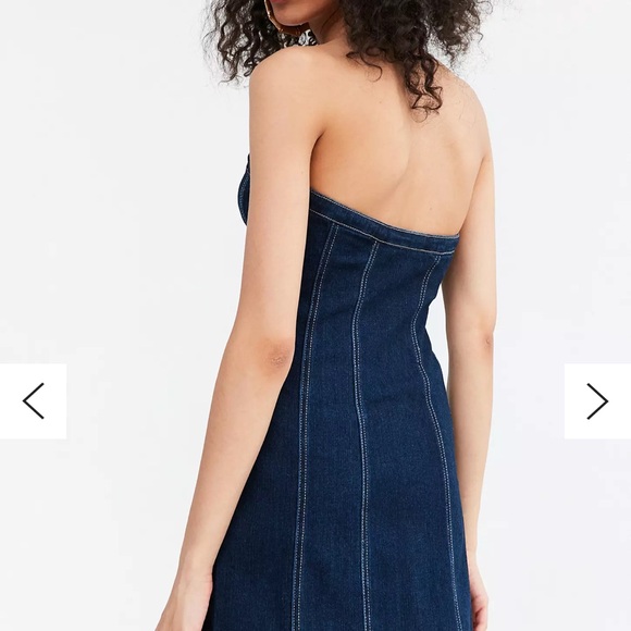 BDG Boone Denim A-line Strapless Mini Dress - Picture 2 of 7